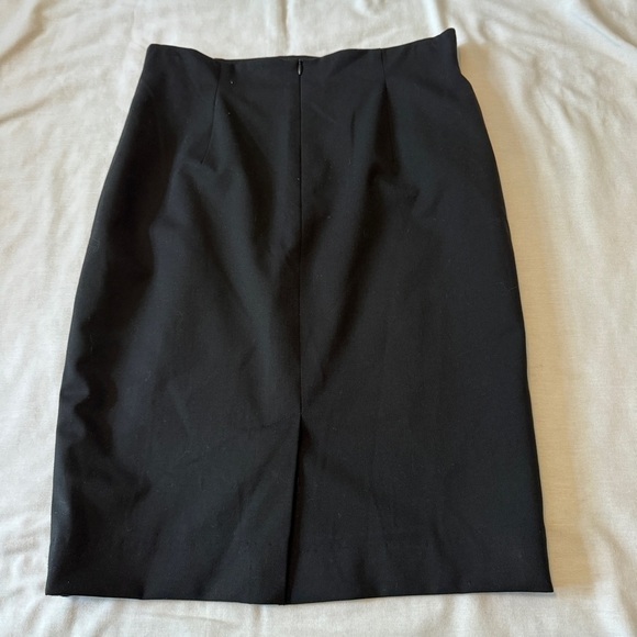 Lafayette148 4 Black Virgin Wool Straight Pencil Skirt ~ Classic Capsule Career - Picture 2 of 6